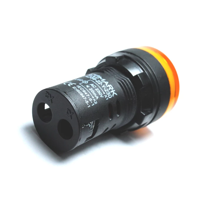 Elmark ipari LED jelzőlámpa 22mm 230V sárga 401723