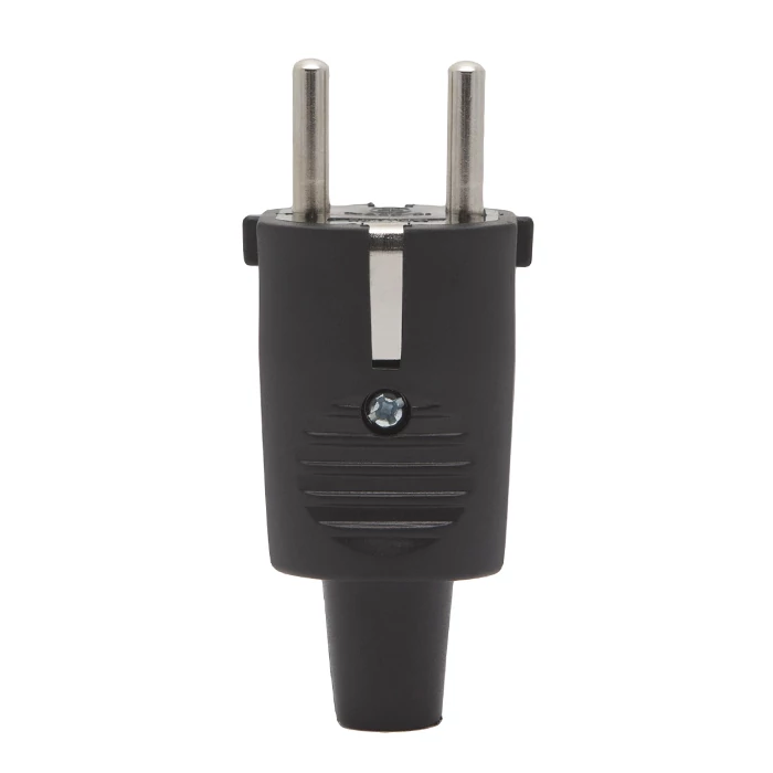 Gumírozott lengő dugvilla fekete 250V 16A (GL) 05938