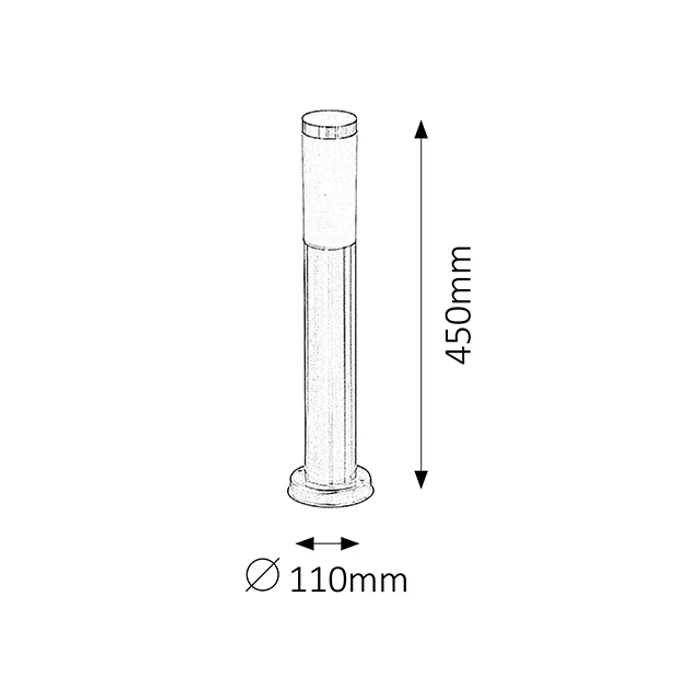 Inox torch kültéri talpas álló lámpatest E27 Rábalux 8263