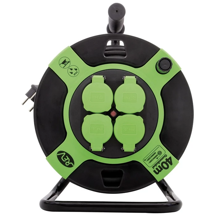 Gao kültéri gumikábeldob műanyag, 40m 4 dugalj H05RR-F 3X1.5 0010217412