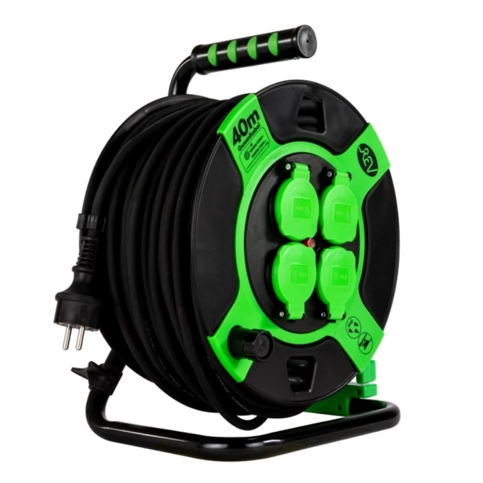 Gao kültéri gumikábeldob műanyag, 40m 4 dugalj H05RR-F 3X1.5 0010217412