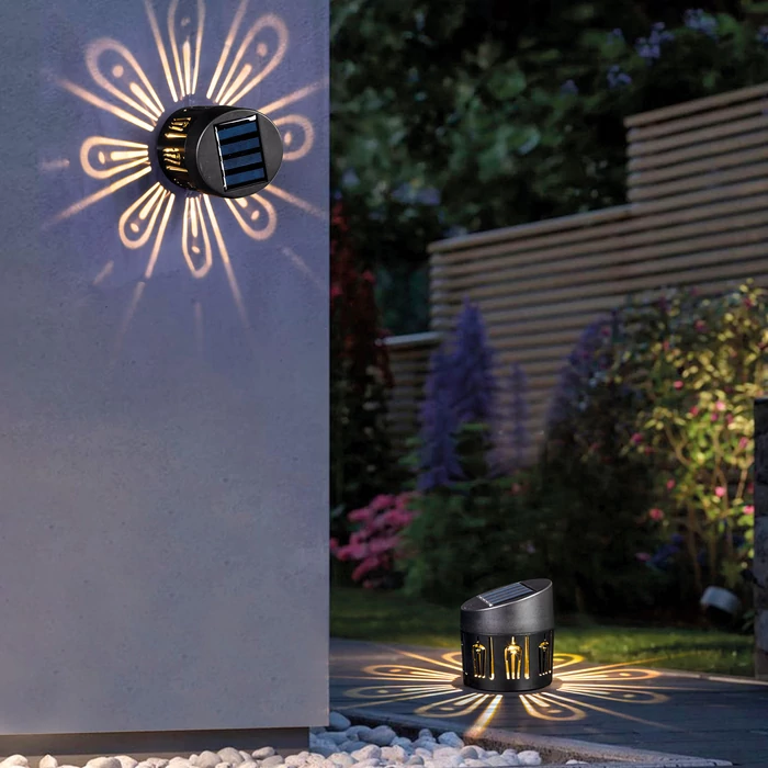 Garden of eden szolár dekorlámpa fali/álló 8x9 cm 1 melegfehér SMD LED 11784