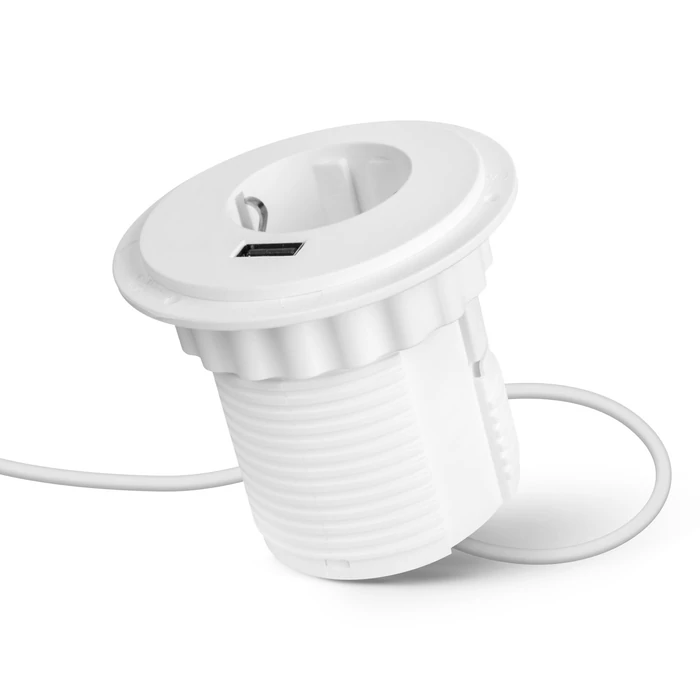 Delight Rejtett beépíthető elosztó beépíthető konnektor USB fehér 3680W fehér 20461WH