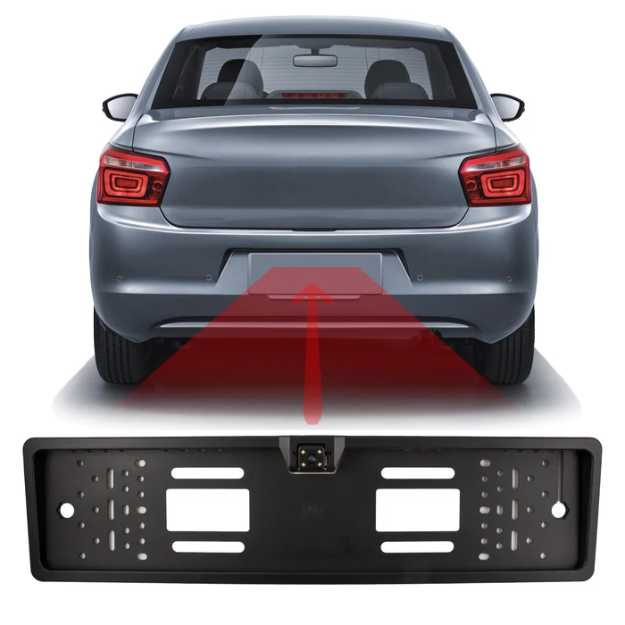 Carguard Rendszámtábla keretbe épített tolatókamera 12V 55069C