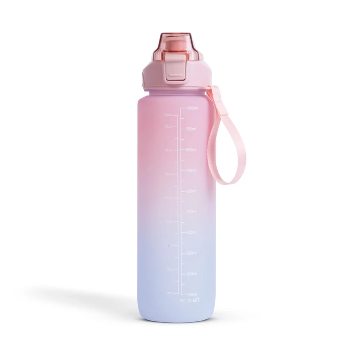 Sport kulacs 1L opálos rózsaszín-kék színátmenetes 57219A
