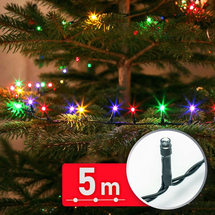 Kültéri Fényfüzér 5 m színes 100 LED 220-240V 6W zöld kábel IP44 59766