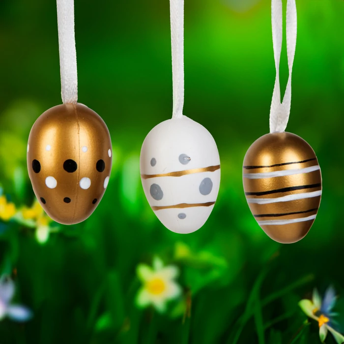 Húsvéti dekoráció tojás szett 3 féle 3 cm 12 db/csomag CMK-8050