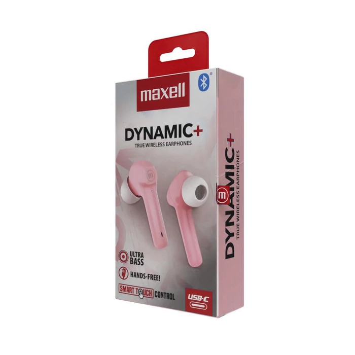 Maxell BT Dynamic+TWS fülhallgató rózsaszín Ultra bass hangzás 52043PK