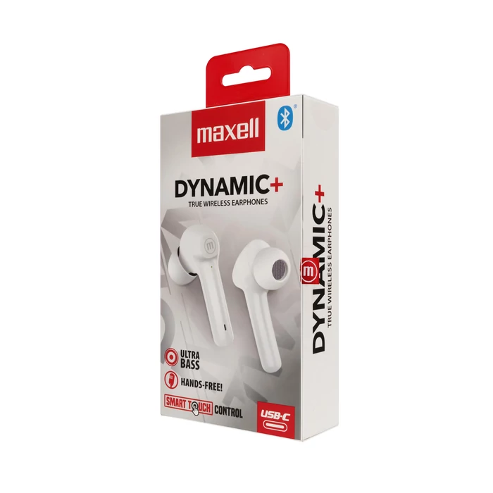 Maxell BT Dynamic+TWS fülhallgató fehér Ultra bass hangzás 52043WH