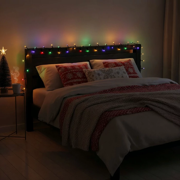 Kültéri Fényfüzér 5 m színes 100 LED 220-240V 6W zöld kábel IP44 59766