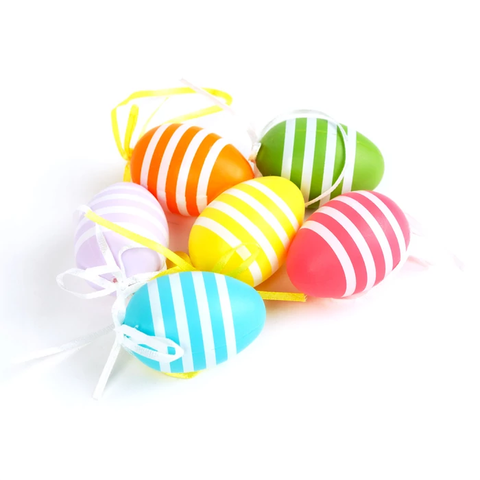 Húsvéti dekoráció tojás szett 6 féle 6x4 cm 6 db/csomag CMK-8036