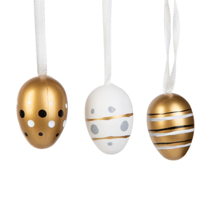 Húsvéti dekoráció tojás szett 3 féle 3 cm 12 db/csomag CMK-8050