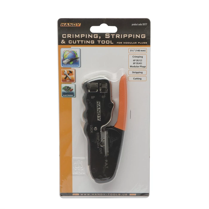 Handy krimpelő-, blankoló-, vágófogó 6P 8P 10177