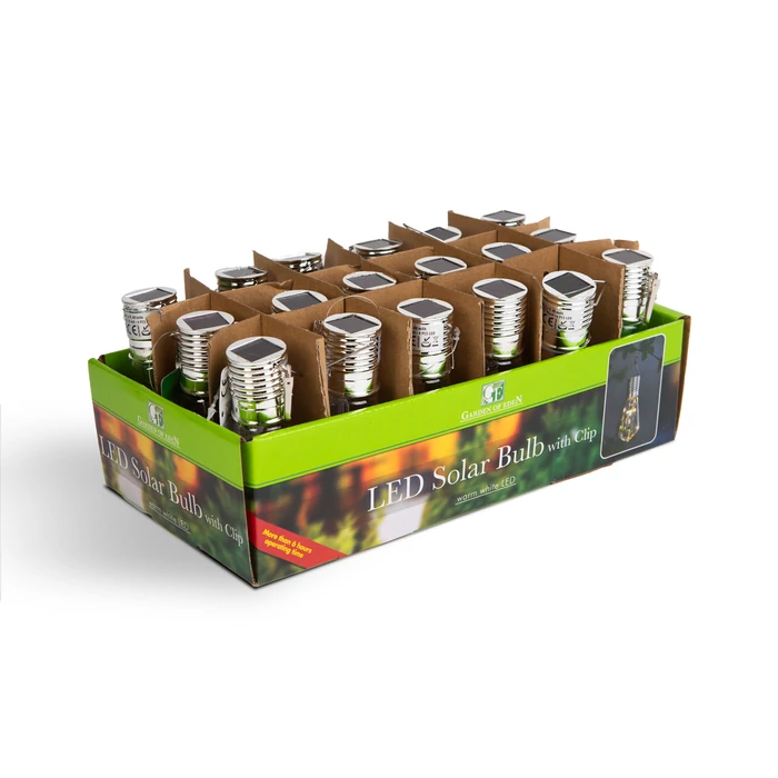 Garden of eden felakasztható szolár lámpa izzó 4 meleg fehér LED 4,7x11cm 11777