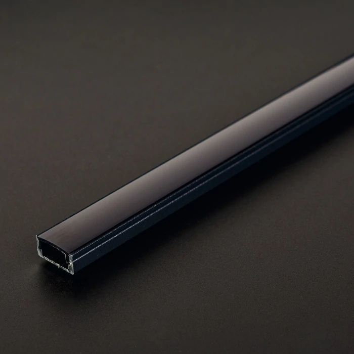 Aluminium profil sín 1000x17x8 mm U profil fekete színben led szalaghoz 41010A1-BK