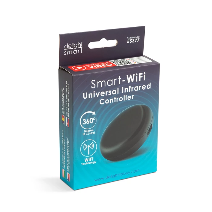 Delight Smart Wi-Fi-s univerzális infravörös vezérlő USB fekete 55377