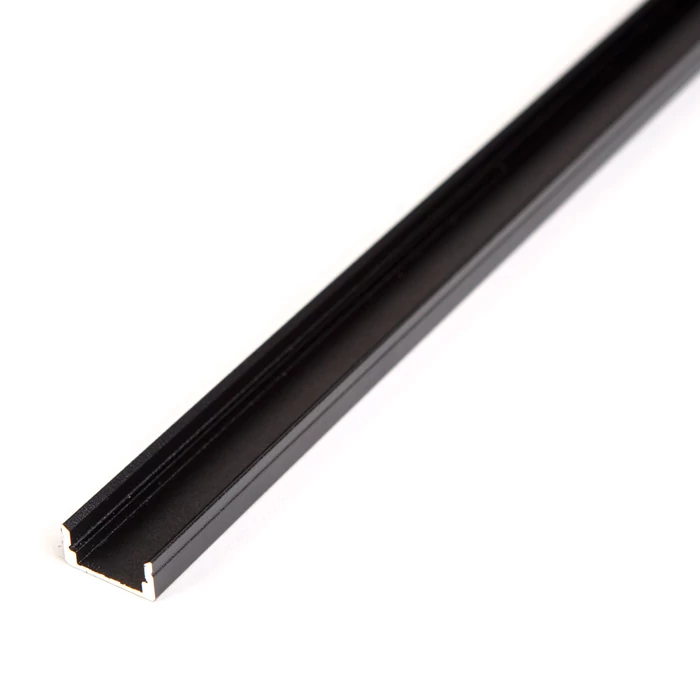 Aluminium profil sín 1000x17x8 mm U profil fekete színben led szalaghoz 41010A1-BK