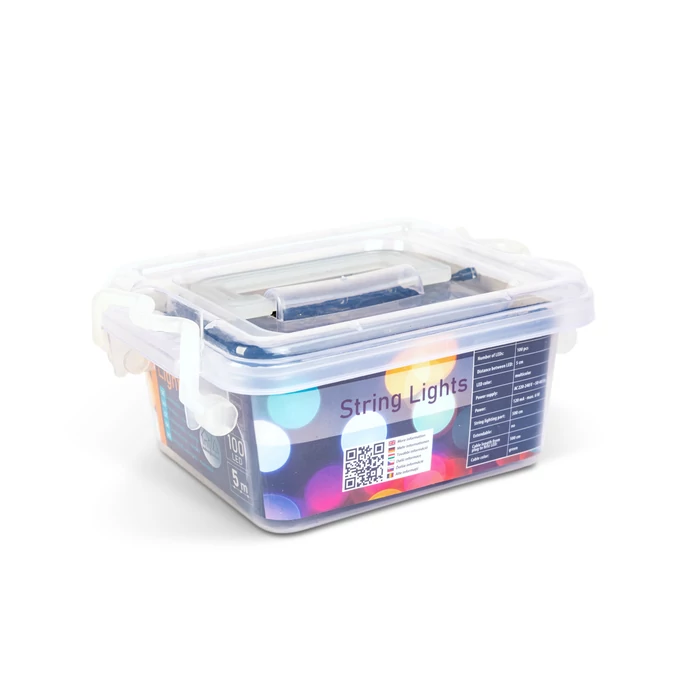 Kültéri Fényfüzér 5 m színes 100 LED 220-240V 6W zöld kábel IP44 59766