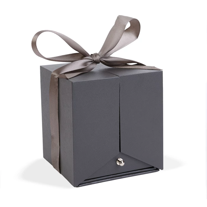 Örökrózsa nyitható díszdobozban nyaklánccal 10,2x9,8x11 cm fekete DA01201