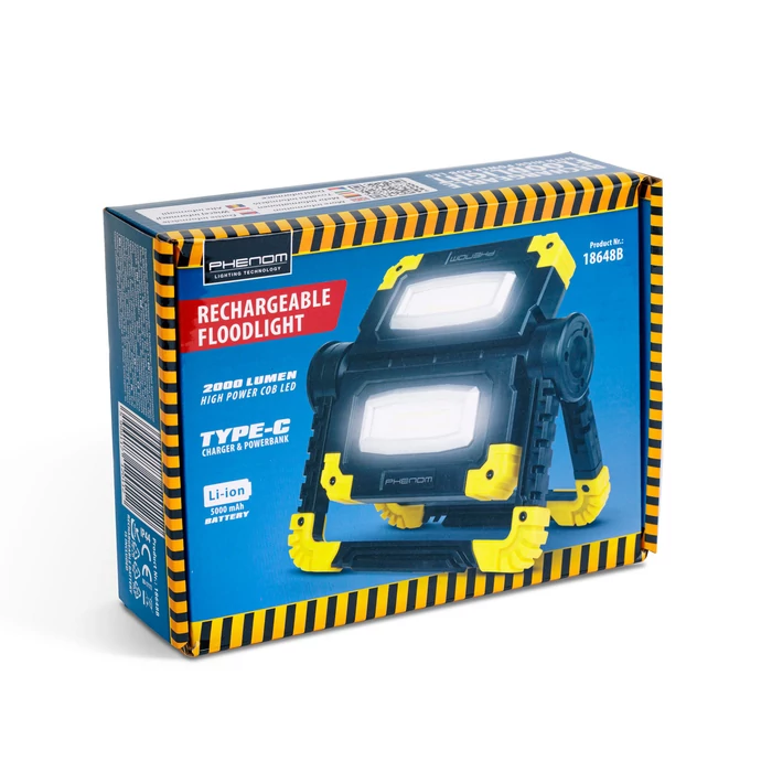 Phenom Multifunkciós LED reflektor akkumulátoros 2x10W 2x1000 lumen 6000K IP44 LED 18648B