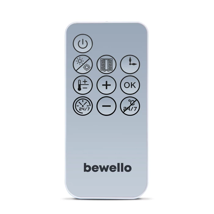 Bewello Fali hősugárzó törölközőtartóval 800/2000W 240V fehér BW2104