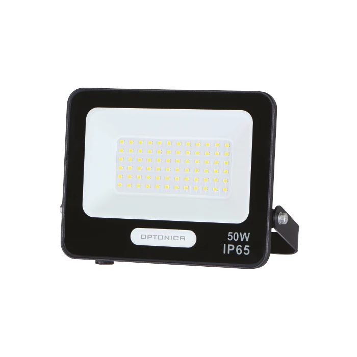 Optonica LED reflektor 50W 4500lm 4000K fekete IP65 15826