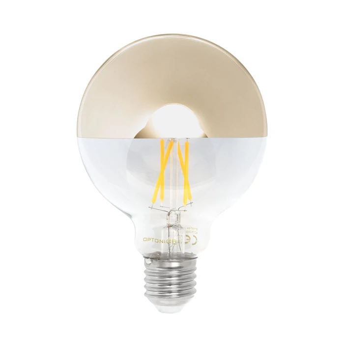 Optonica filament LED izzó arany E27 4W 400lm 1800K meleg fehér G95 1889