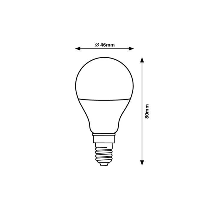 Rábalux LED izzó E14 G45 5W 470lm3000K meleg fehérdimm 2070