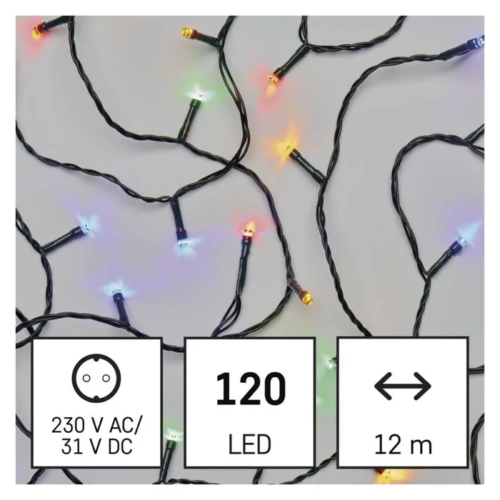 Emos LED karácsonyi fényfüzér kültéri és beltéri 12m többszínű IP44 D4AM08