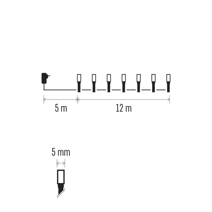 Emos LED karácsonyi fényfüzér kültéri és beltéri 12m többszínű IP44 D4AM08