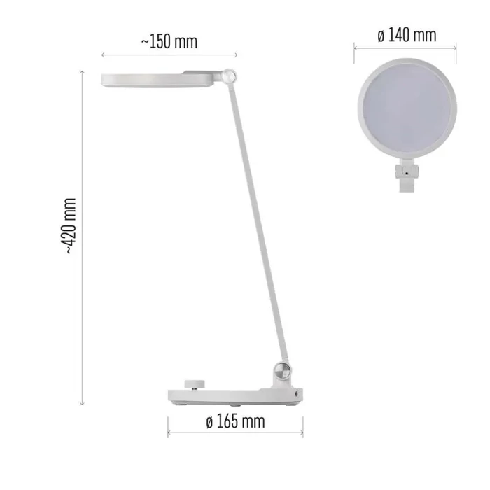 Emos Charles LED asztali lámpa fehér 7,6W 550lm CCT IP20 Z7628W