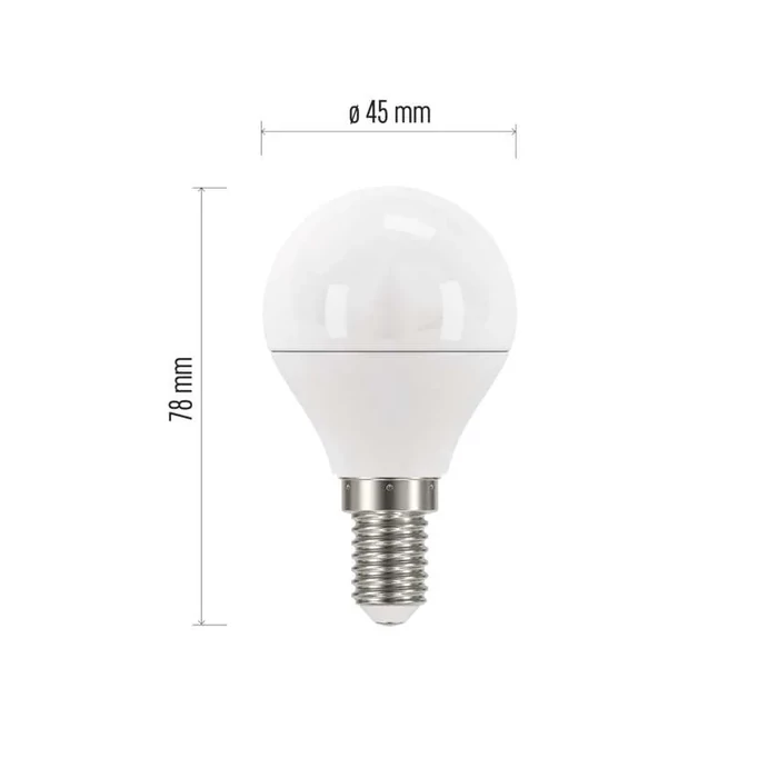 Emos LED izzó kisgömb E14 5W 2700K meleg fehér 470lm ZQ1220
