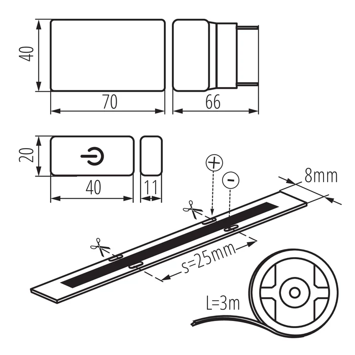 Kanlux LED szalag szett COB SET 3m 1620Lm 3000K dimmelhető meleg fehér 26326