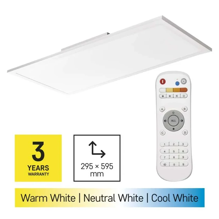 EMOS LED mennyezeti falon kívüli dimmelhető panel 2700–6000K RIVI 300×600×52 mm 25W 210–2100 lm ZM5172
