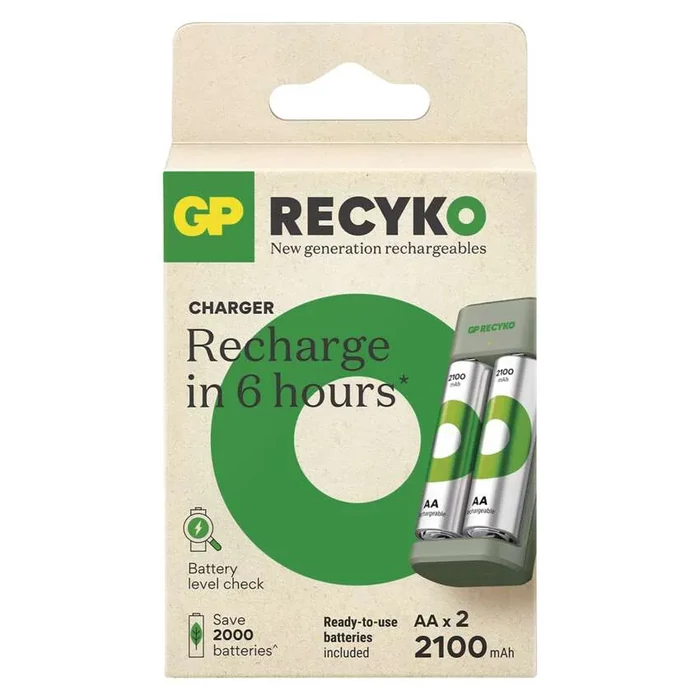 GP Akkumulátor tölthető elem töltő Eco E221+2xAA ReCyko 2100mAh B50224