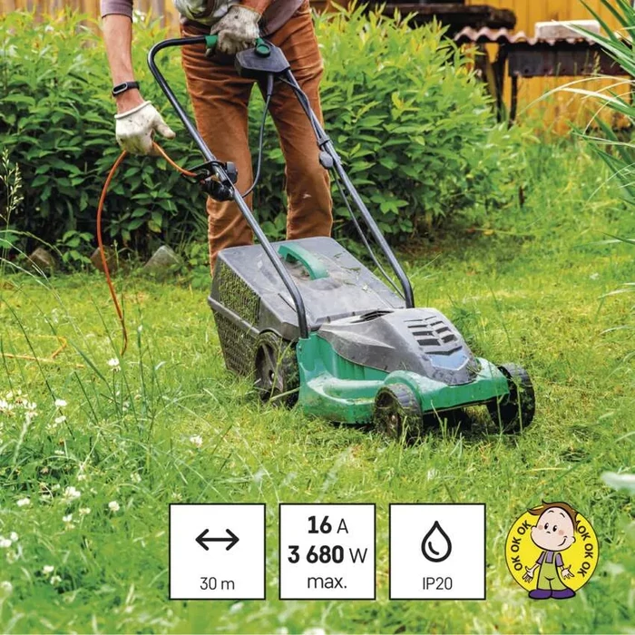 Emos lengő hosszabbító 25m 1 aljzat narancssárga PVC 250V 1,5 mm2 P01225R