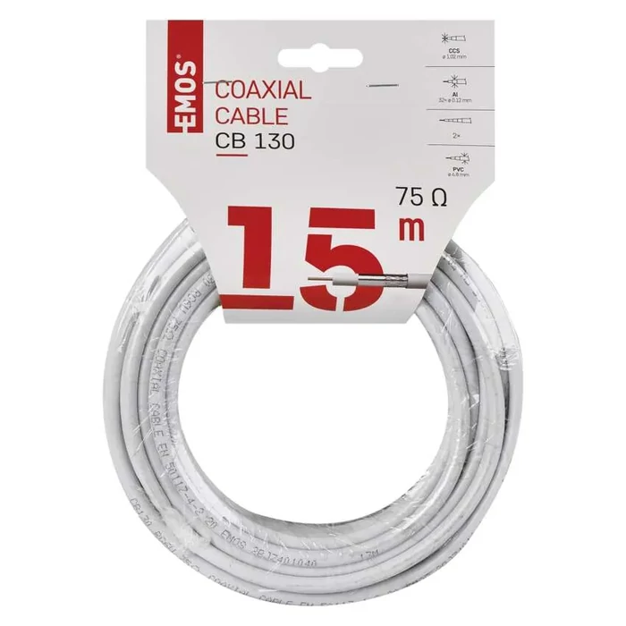 Koax kábel CB130 15m RG6 S5375
