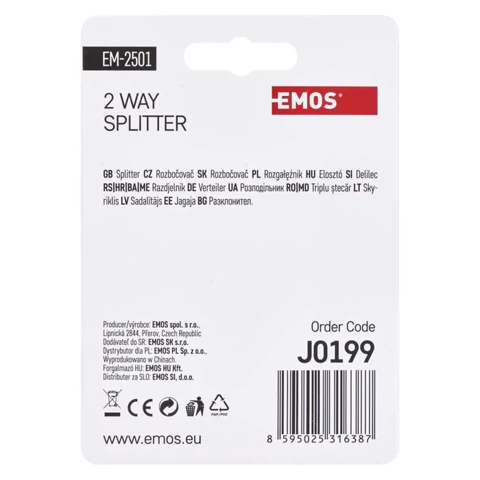 EMOS Antenna elosztó splitter 0,1–1 000 MHz EU 2501/D194 J0199