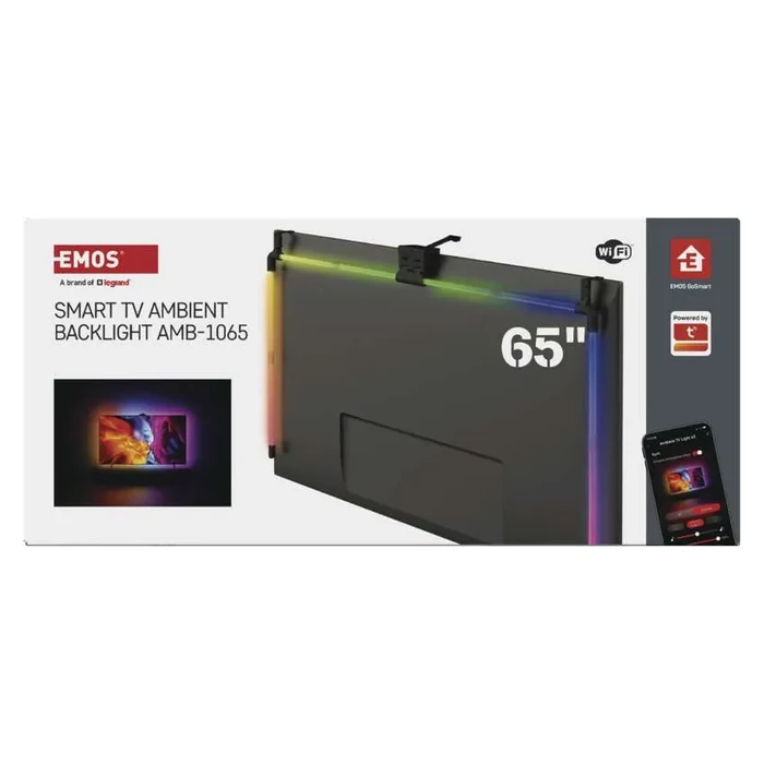 Emos GoSmart Ambient LED 24W 25,4 lm/W RGB hangulatvilágítás TV-hez 65“ (164 cm) ZTV65