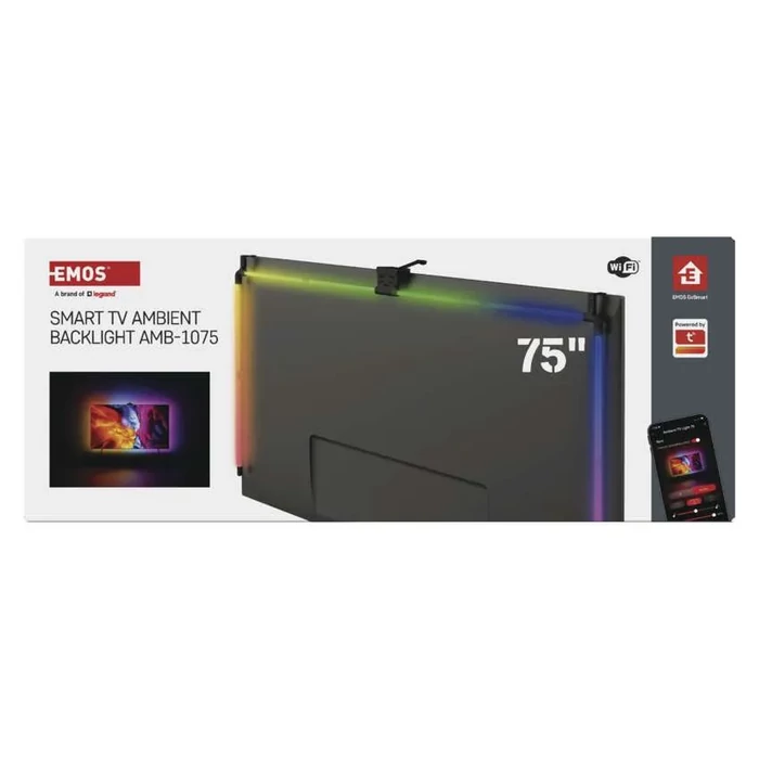 Emos GoSmart Ambient LED RGB 24W 27,5 lm/W hangulatvilágítás TV-hez 75“ (189 cm) ZTV75