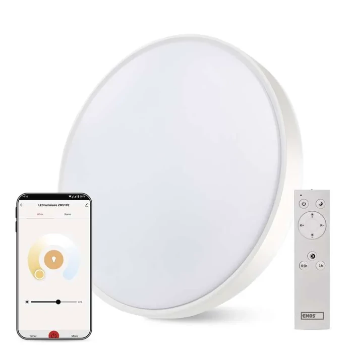 Gosmart Okos LED mennyezeti lámpatest GoSmart kör alakú 45W 2700Lm CCT dimmelhető, WiFi ZM5192