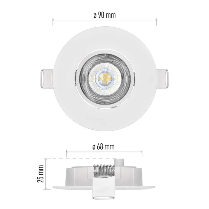 EMOS LED Spotlámpa 5W természetes fehér álmennyezetbe építhető 3 év garancia ZD3122