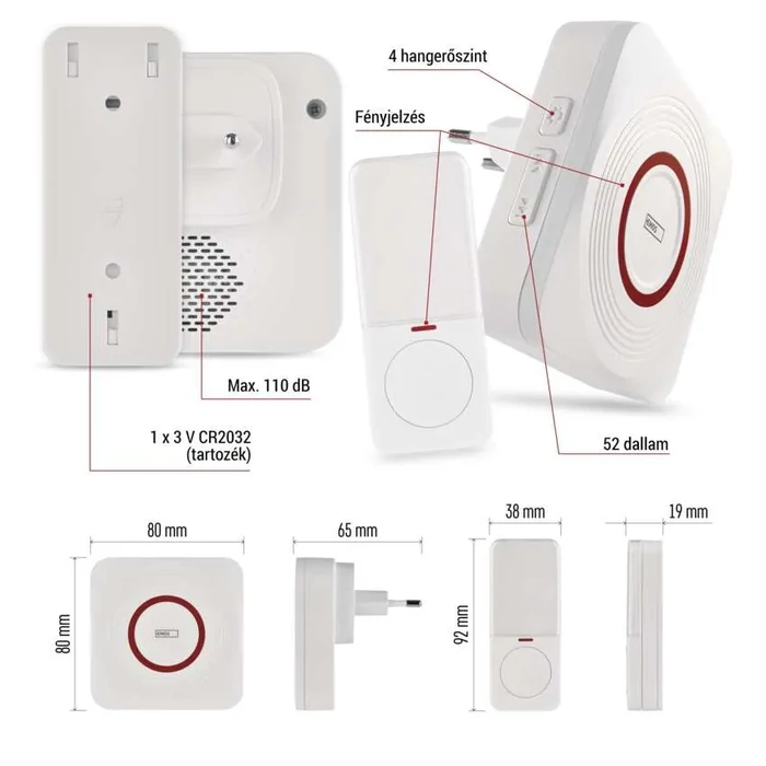 EMOS GoSmart Vezeték nélküli csengő P5735WS wifivel P5735WS