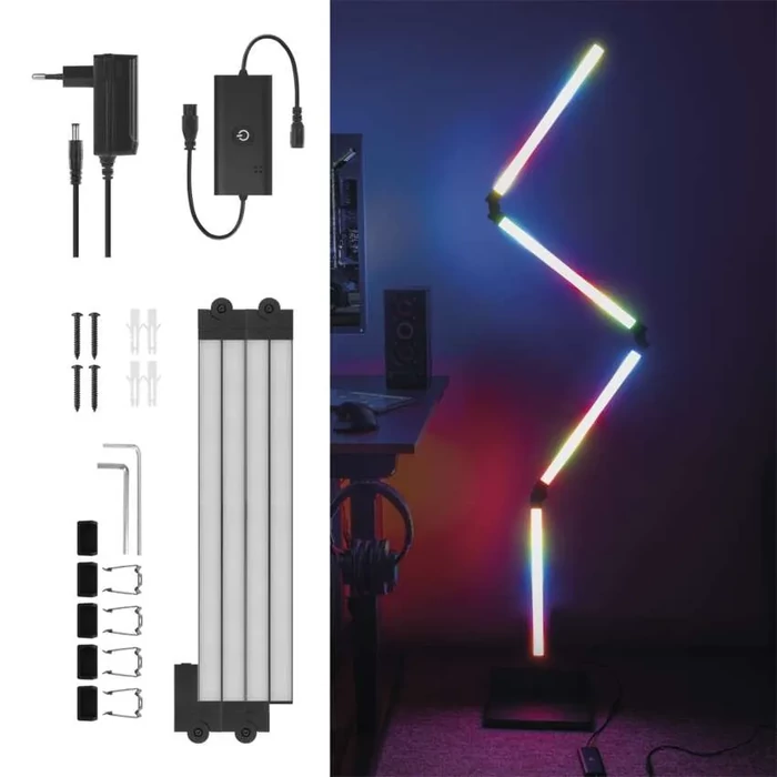 EMOS GoSmart LED álló lámpatest, fekete, 100Lm-1100Lm 175 cm, meleg fehér /RGBIC WiFi ZCW34BR