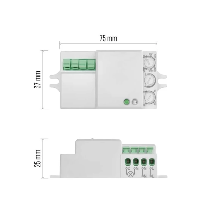 Emos mikrohullámú mozgásérzékelő fehér 360° 15 m IP20 G1210