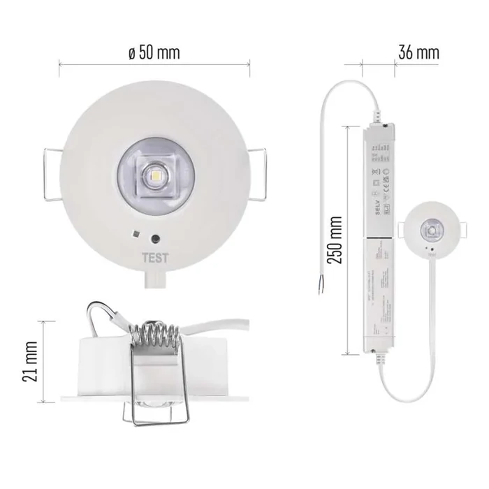 EMOS LED vészvilágító vészhelyzet lámpatest ORSU 1W 130 lm 6 500K 3 óra ZN1330