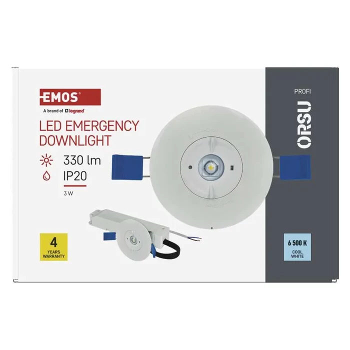 EMOS LED vészhelyzet vészvilágító lámpatest ORSU 2W 300lm 3 óra ZN1340