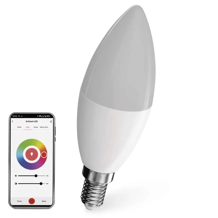 Gosmart LED izzó GoSmart gyertya E14  4,8W (40 W) 470 lm RGB dimmelhető WiFi ZQW322R