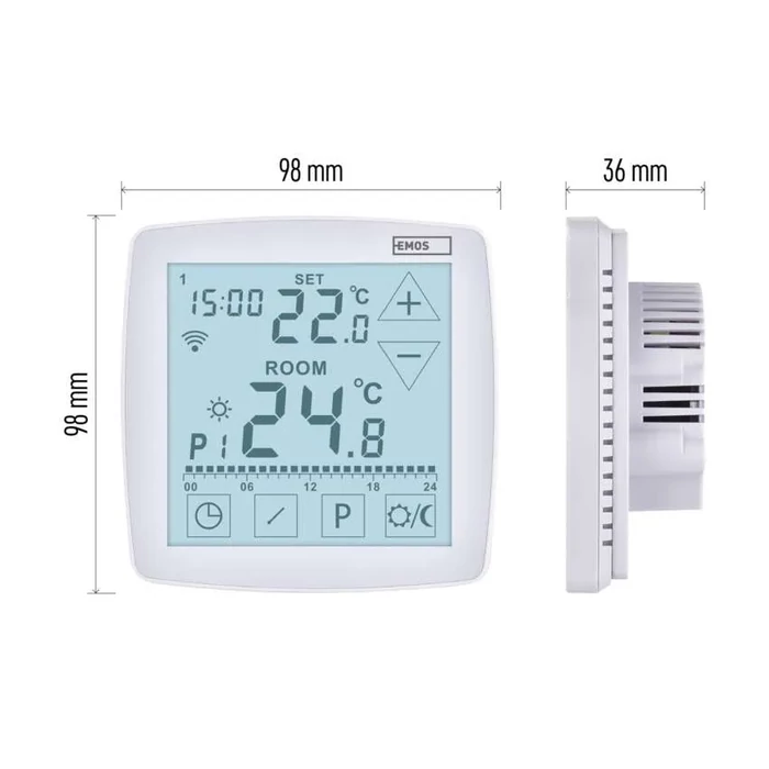 GoSmart Programozható vezetékes termosztát padlófűtéshez WiFi-vel P56S01F
