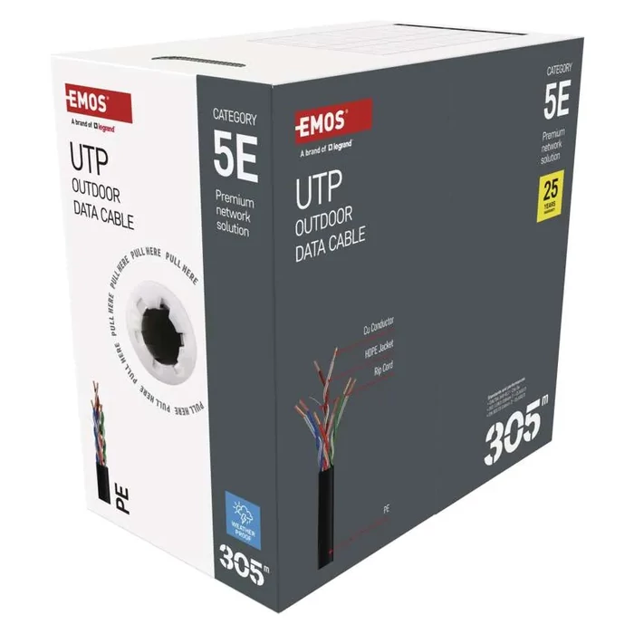 Emos UTP kültéri kábel CAT5e réz vezeték UTP Cat5E PE OUTDOOR S9143